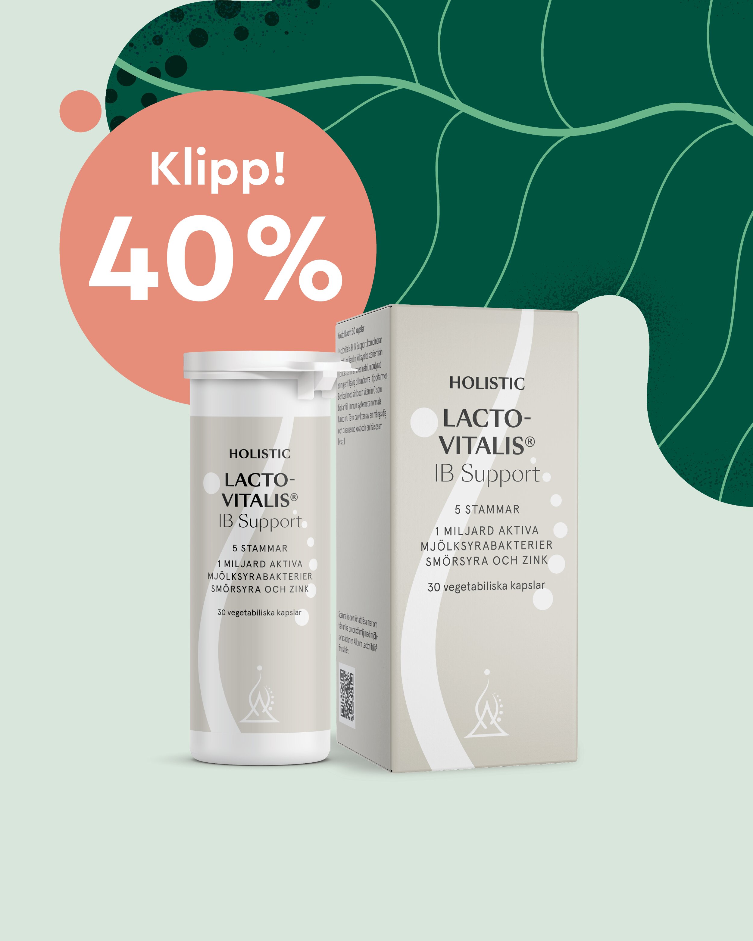 Medlemserbjudande 40% på Holistic Lactovitalis IB Support 30 kapslar
