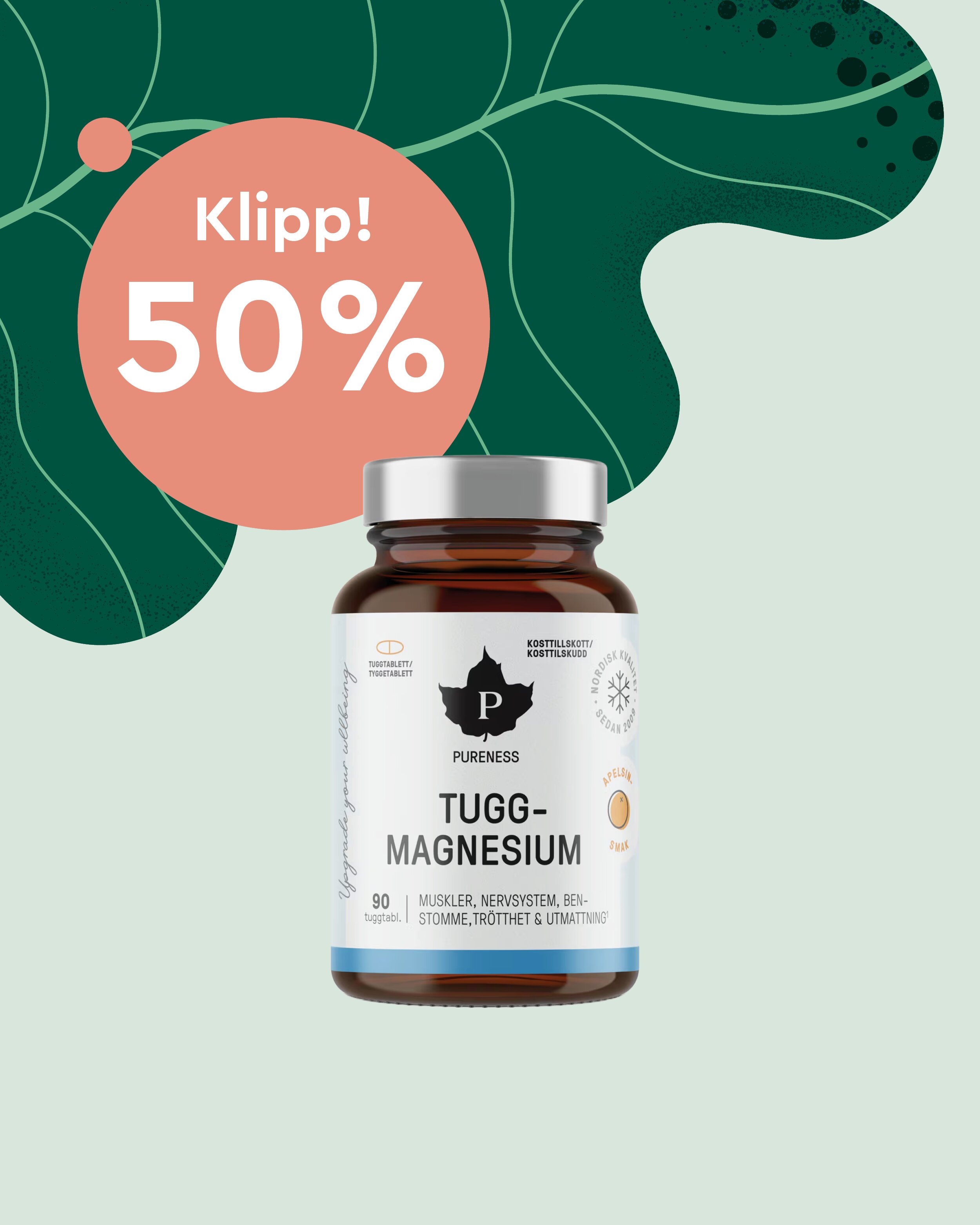 Klipp 50% för medlemmar på Tuggmagnesium (kort datum november 2026)
