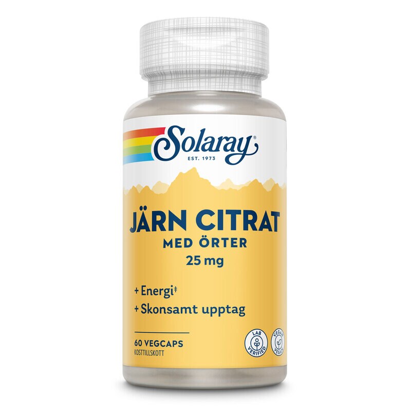 Solaray BioCitrate Järn 60 kaps 60 kapslar