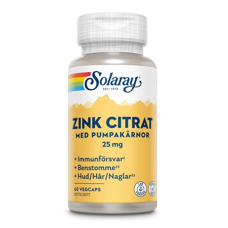Solaray Zink Citrat 60 kapslar