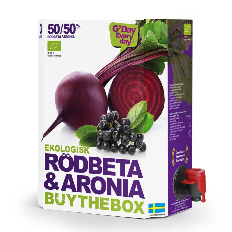 Produktfoto för Rödbetsjuice Aronia Ekologisk BiB