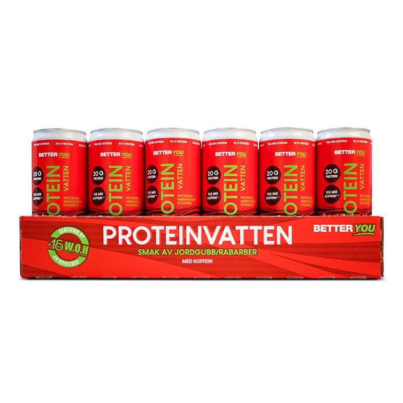 Läs mer om Proteinvatten Jorgubb & Rabarber - 24 st