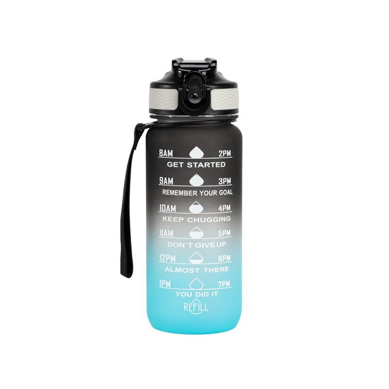 Motivation Bottle Light Blue Black 600 ml