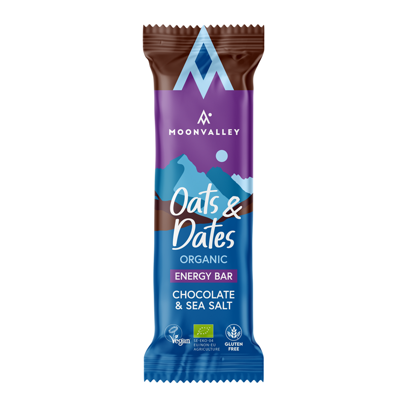 Läs mer om Moonvalley Oats & Dates Bar Chocolate & Sea Salt