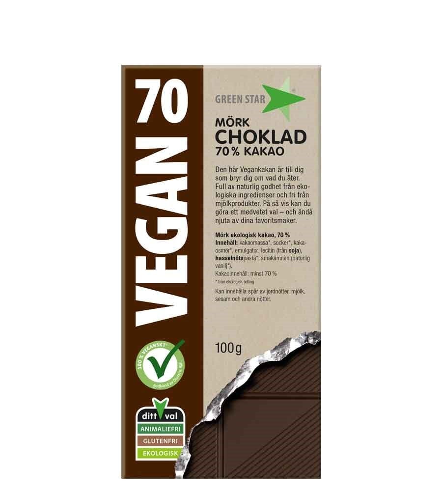 Vegan Choklad Mörk 70%