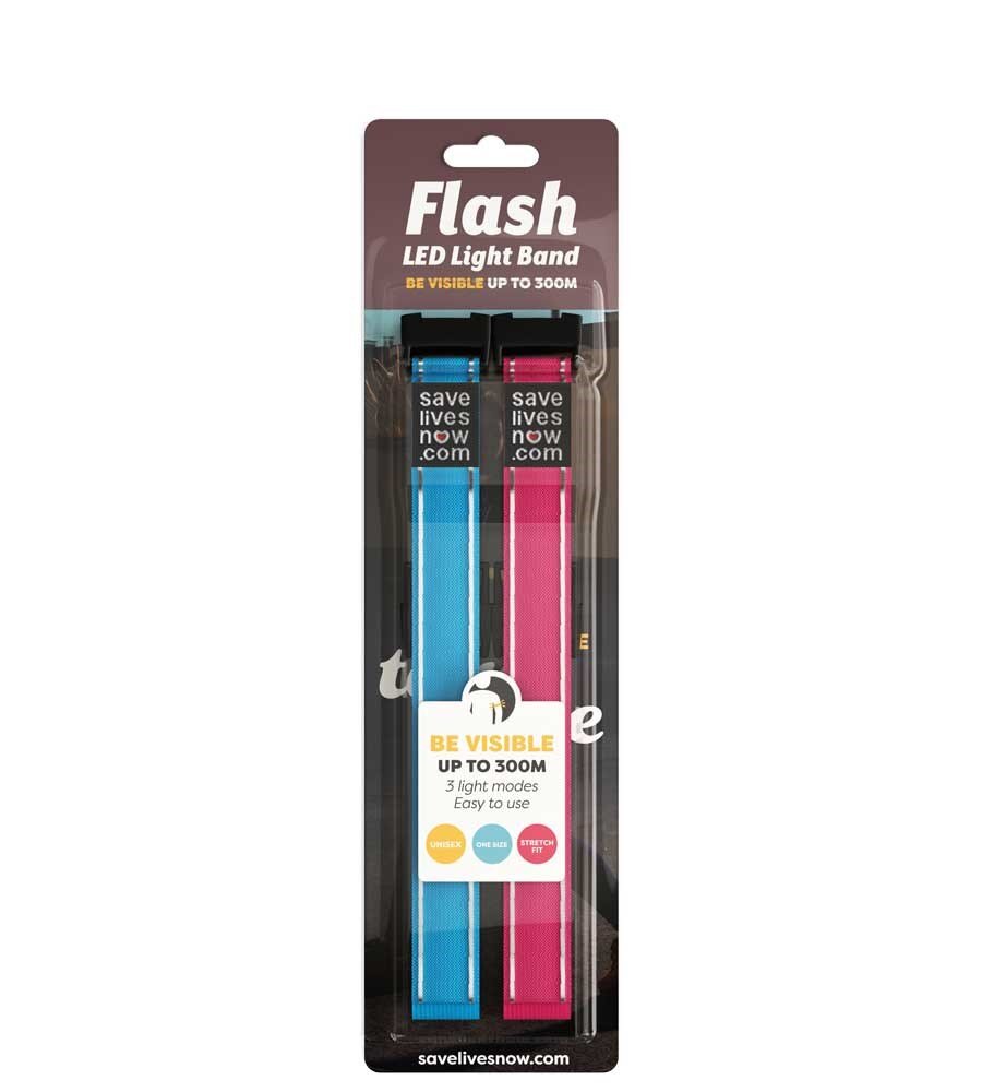 Flash Led Light Band Blå + Rosa