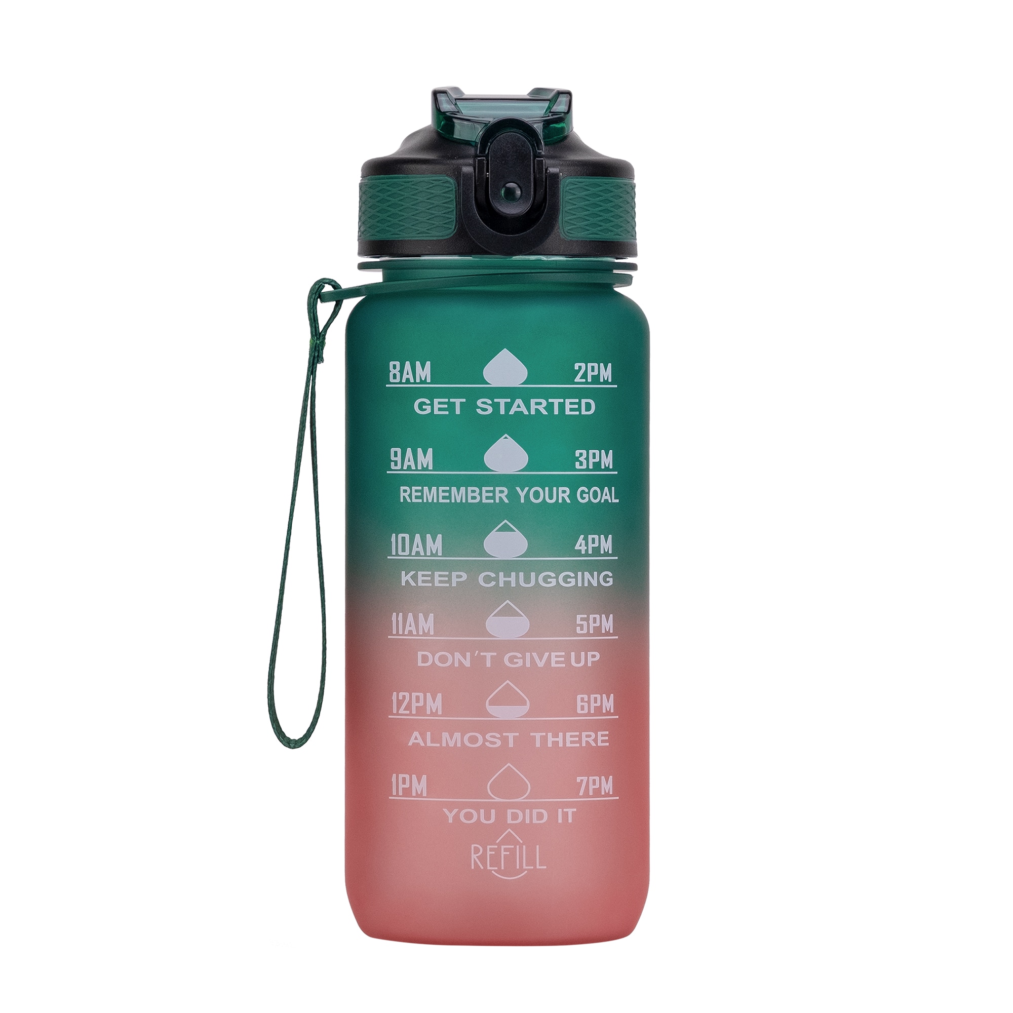 Motivational Bottle Pink Green 600ml