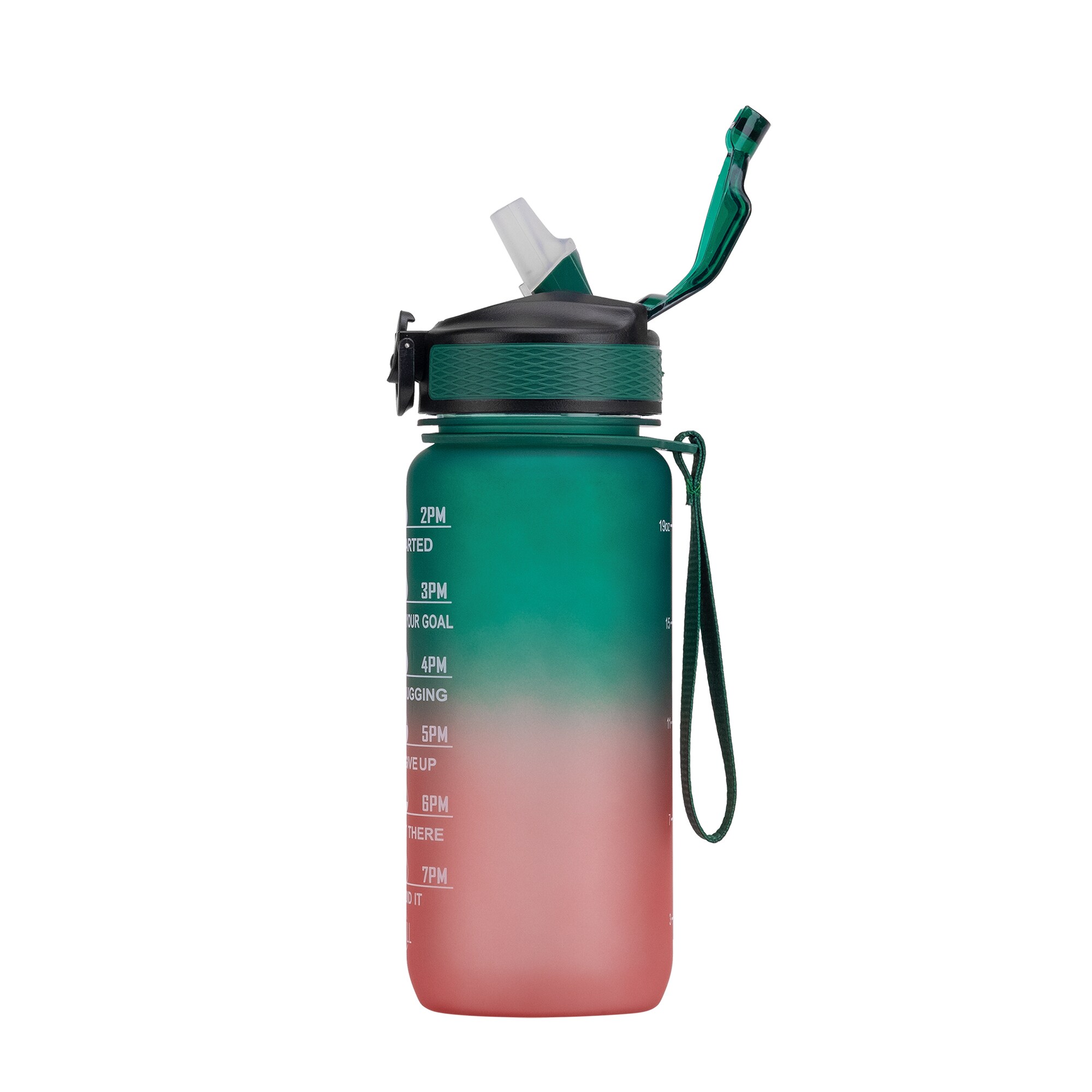 Motivational Bottle Pink Green 600ml