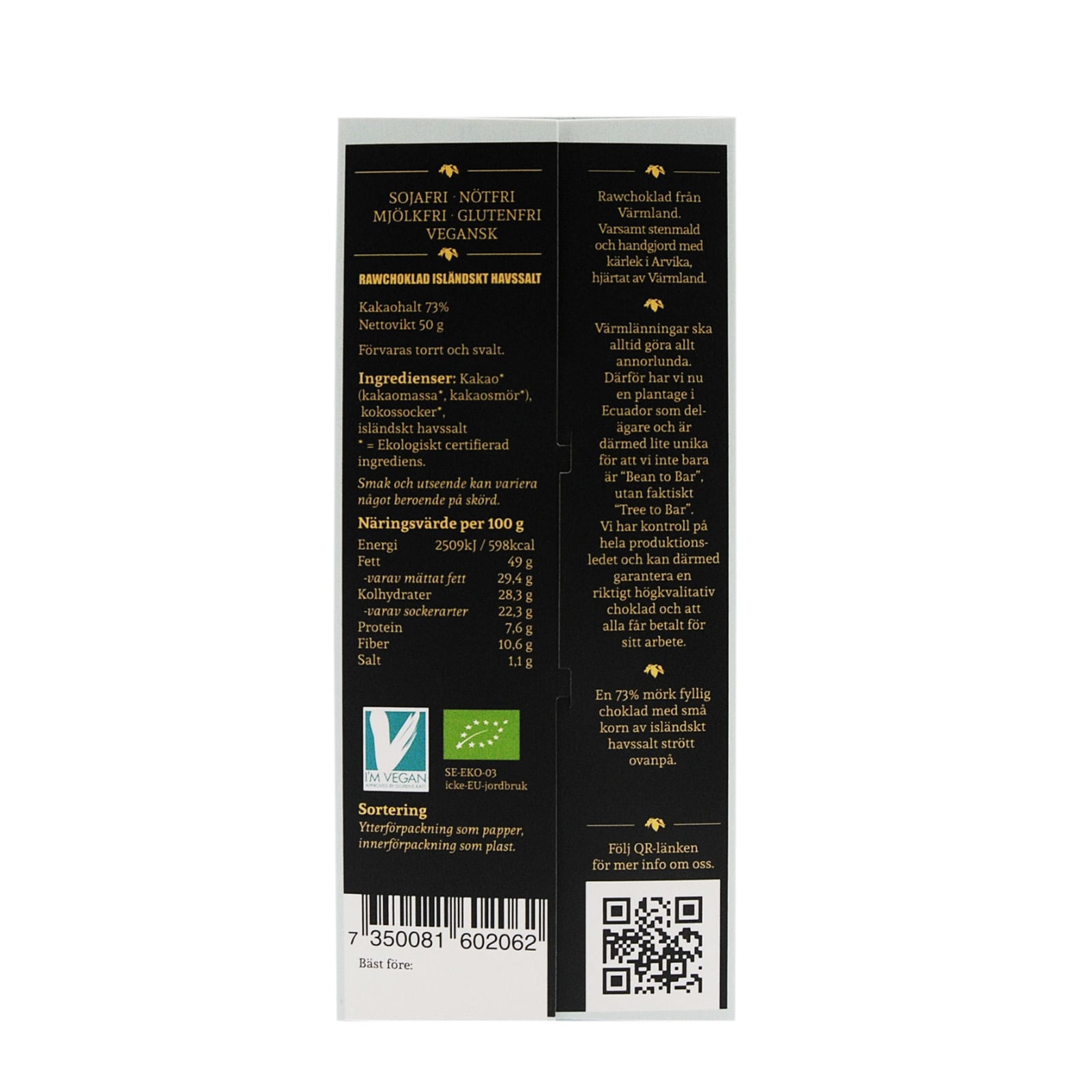 Chokladkaka Havssalt 50 gr