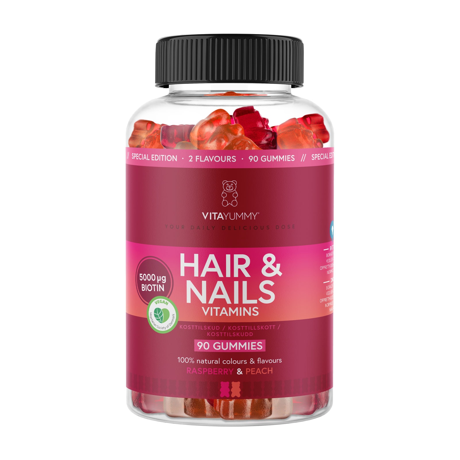 Hair & Nails Vitamins - Raspberry & Peach