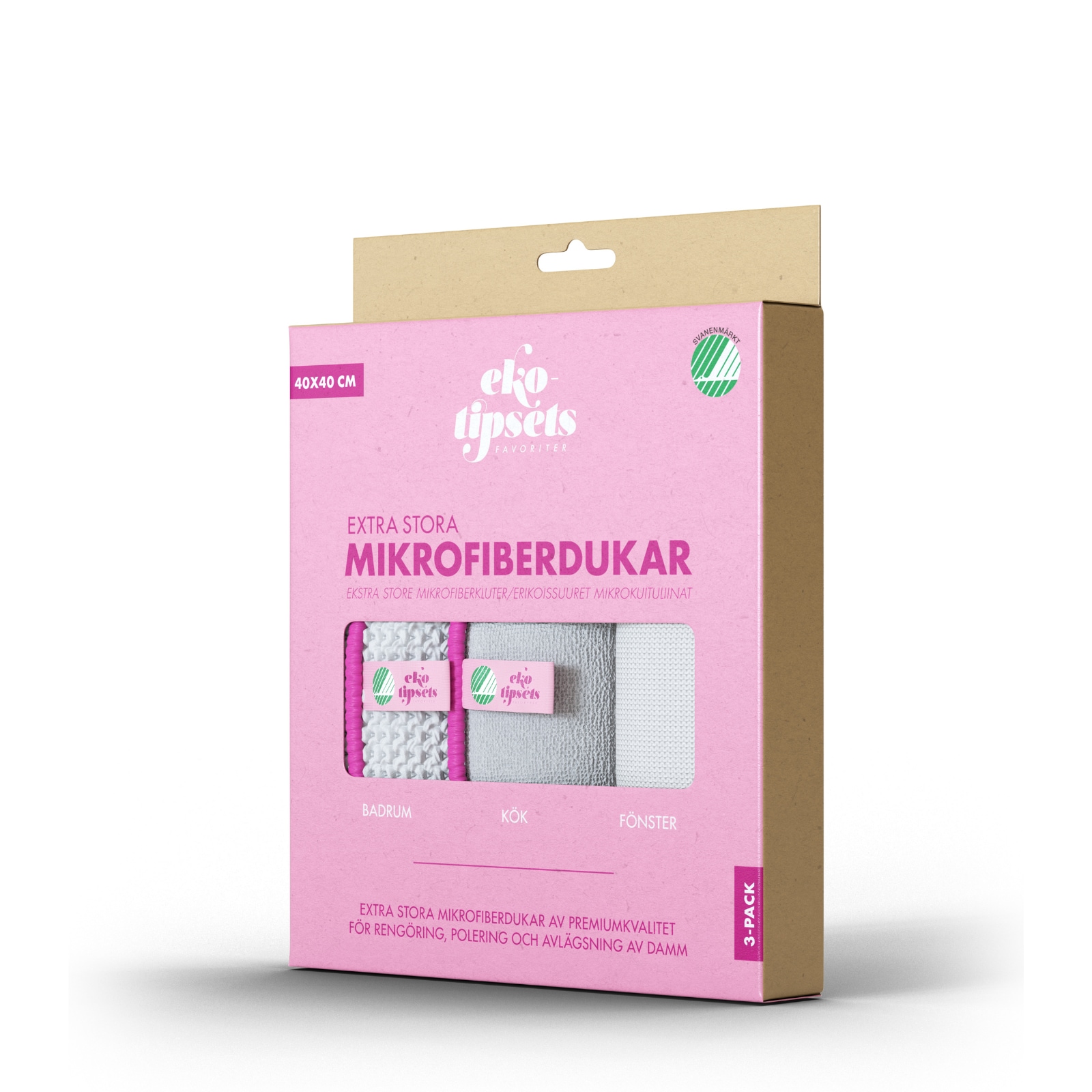 Ekotipset Mikrofiberdukar 3-pack
